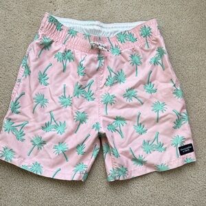 Abercrombie Kids Pink and Green Swim Trunks